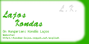 lajos kondas business card