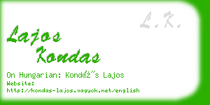 lajos kondas business card